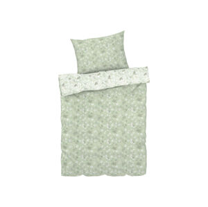 LIVARNO home Saténová posteľná bielizeň z mikrovlákna, 140 x 200 cm (zelená)