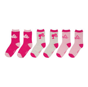 Barbie Dievčenské ponožky (35/38, sivá/ružová)