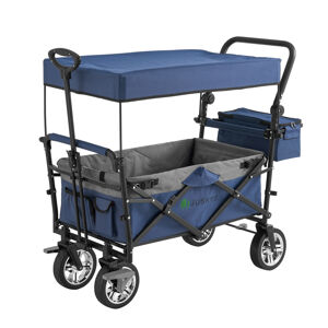 Juskys Ručný vozík so strechou modrý / sivý
